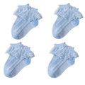4Pairs Baby Girls Lace Socks Spring Summer Ruffle Princess Mesh Children Ankle Short Breathable Cotton Toddler Kids Socken 1-6Y