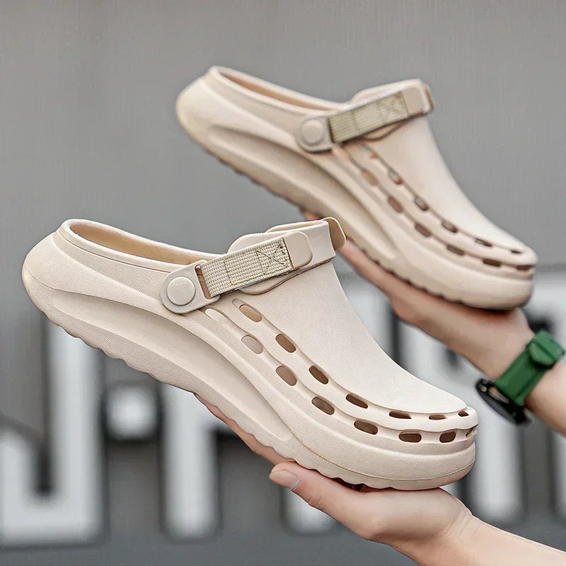Solid Color Mens Sandals Fashion Trendy Lightweight Outdoor Travel Essentials Beach Shoes Casual Men’s Slippers