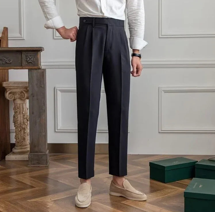 Man Suits Pants Fluid Khaki Draped Trousers for Men Baggy Suit Korean Style Clothes Reviews Many Slacks High Quality Dress Up
