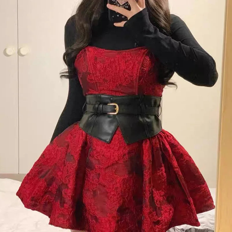 Fashion Decorative Wide Belts Women Black Coffee Elastic PU Waistband Classic Pin Buckle Belts Corset Cincher for Dresses Coats