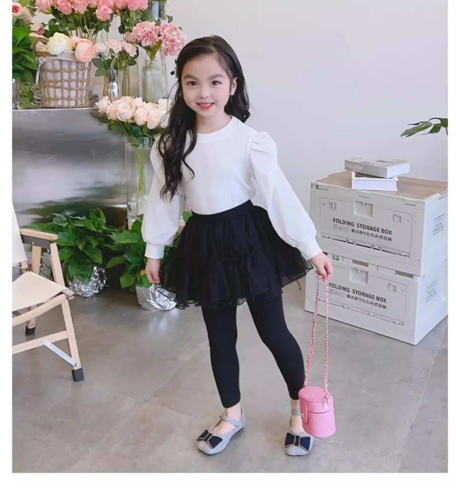 Kids Leggings Two Fake Culottes for Kids Mesh Girls' Trouser Skirts Baby Girl Clothes Leggings for Girls 2 To 7 Years