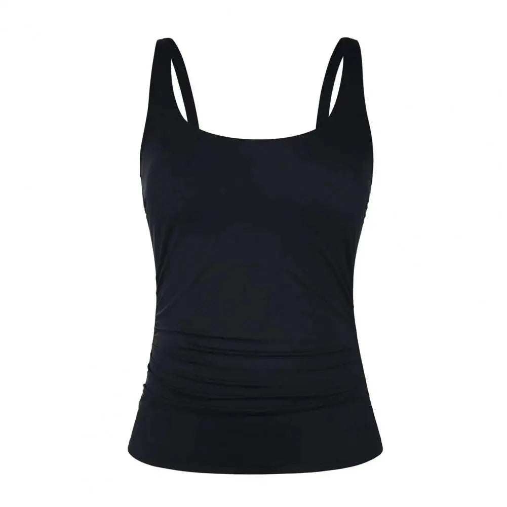 Women's Tankini Top Only Modest No Bottom Swimwear Top Tummy Control Swimsuit Female Bathing Suit for Beach Vacation Party
