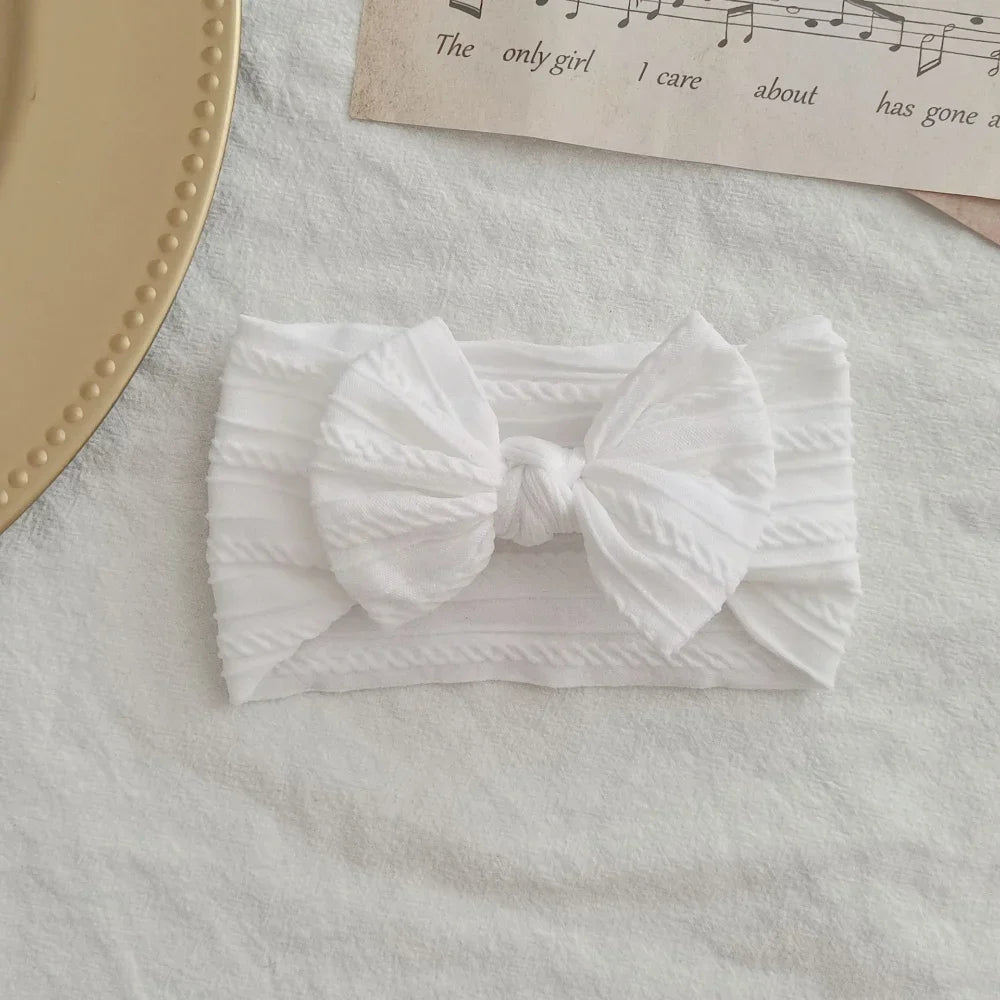 Lovely Newborn Baby Headband For Girls Elastic Knit Children Turban Baby Bows Soft Nylon Kids Headwear Hair Accessories
