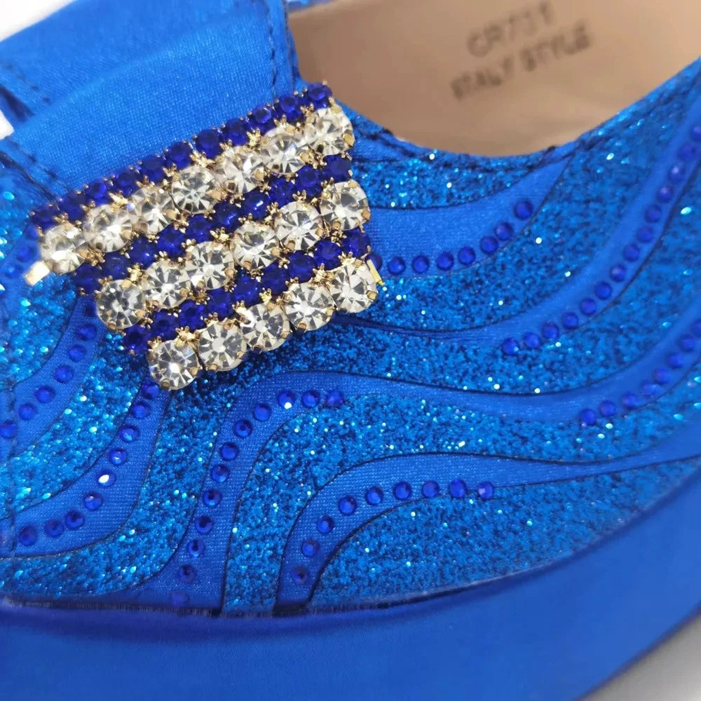 Sandals Italian Fashion Casual Flat Slippers Hollowed Out With Diamonds Women's Shoes African Party Outdoor Shoes
