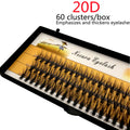 1 box 60 clusters 20/30D extension eyelashes, individual eyelashes, Natural Thick False Eyelashes, , Individual Eyelash Bunche
