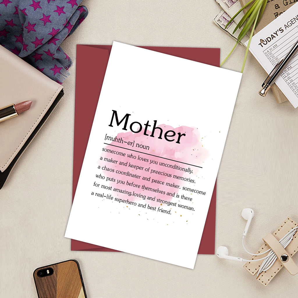 1PC Mother's Day Card with Envelope,Creative Birthday Card For Mom,Thank You Cards for Her,Holiday Greeting Card Gift for Mother