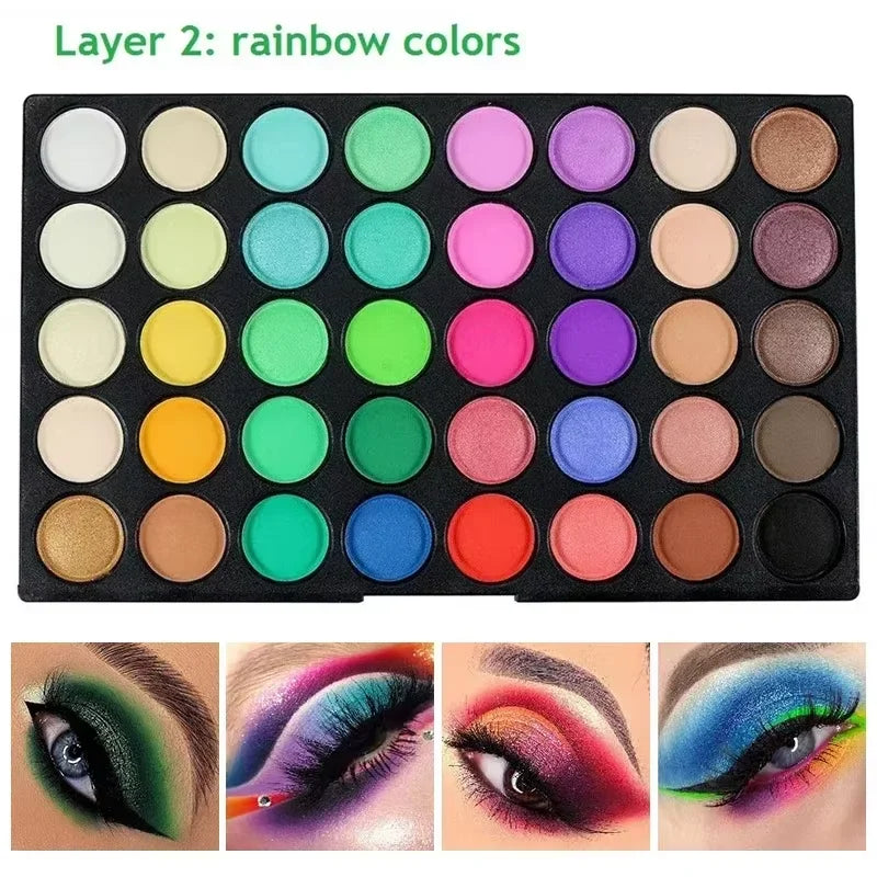 120 Color Eye Makeup,3-in-1 Eyeshadow Palette,Highly Pigmented Long Lasting Matte & Shimmer Finishes,Nude & Earth Eye Shadow