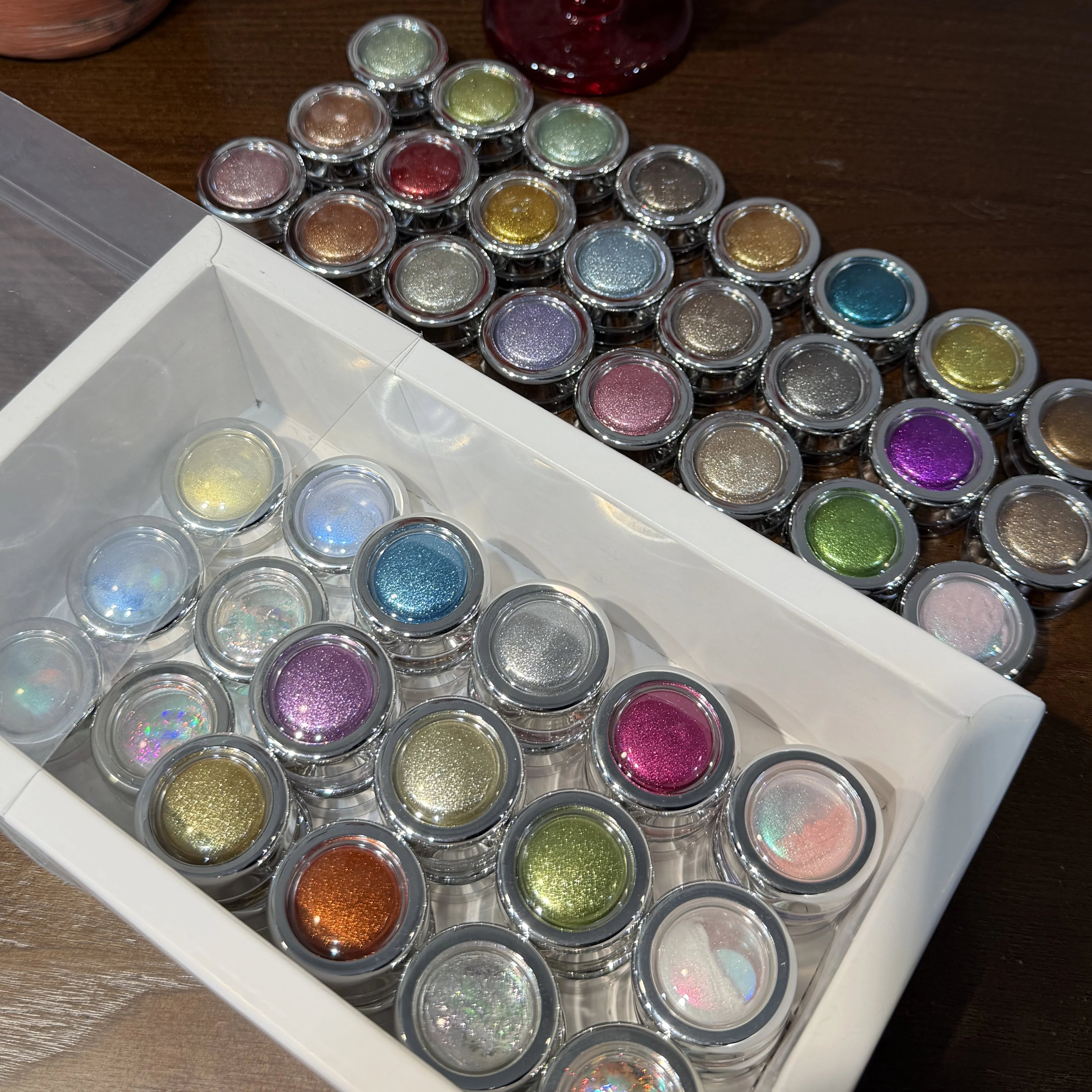 Nail Art Set, 54 Colors Magic Mirror Powder Moonlight Opal Champagne Gold Silver Color Metal Aurora, Nail Polish Kit