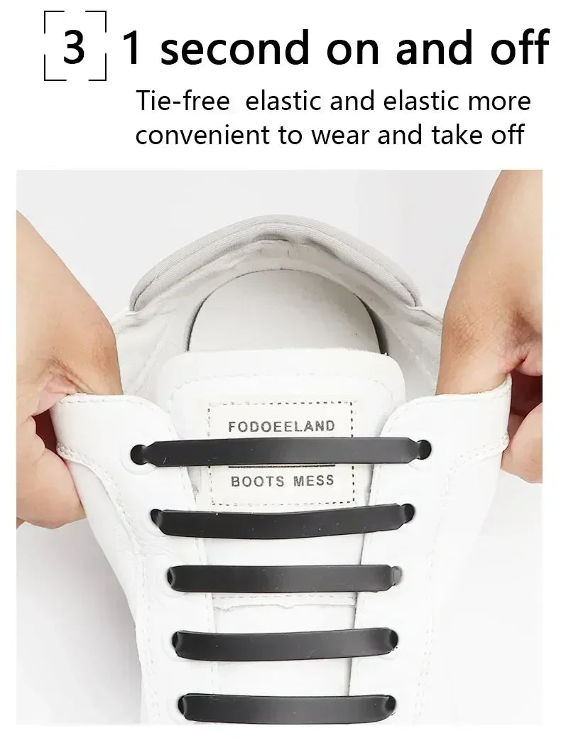 NEW 12pcs/lot Silicone Shoelaces No Tie Elastic Shoe Laces Special Shoestrings for Kid/Adult Lacing Rubber Sneakers Shoe Lace