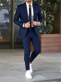 Men's Two-Piece Suit Set, Casual High-Quality Blazer and Pants, Suitable for All Seasons, Business, Party, Office Wear