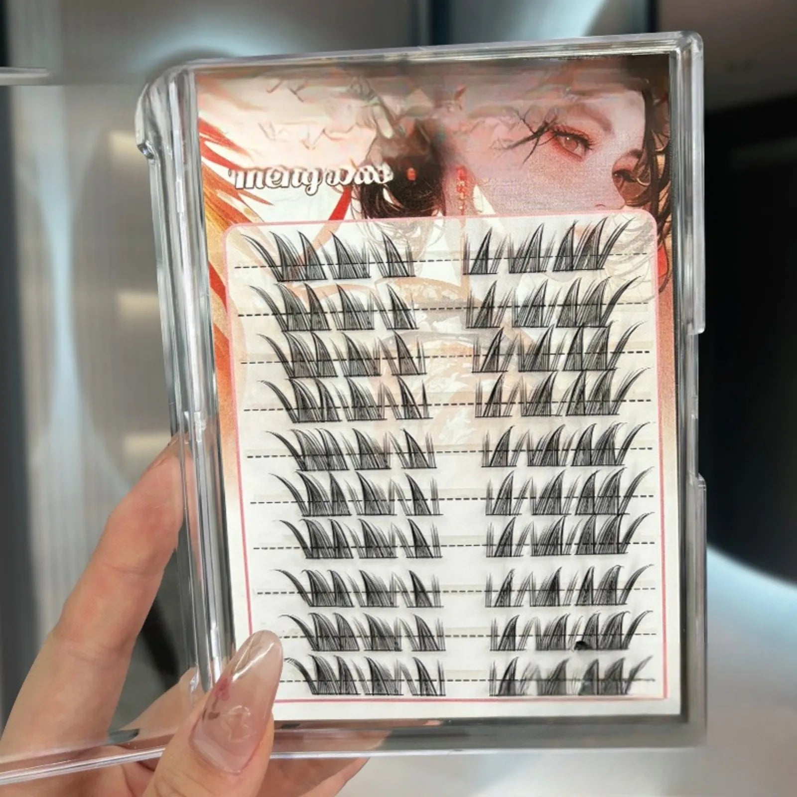 3D Manga Style False Eyelashes - Natural Sexy Voluminous Look, Ultra Thin Black Band, Sectional Strip Lashes for Daily