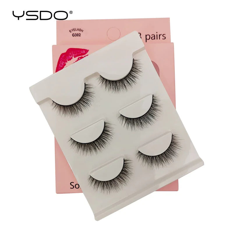 YSDO 3/4 Pairs Eyelashes Natural Long 3d Mink Lashes Faux Cils Hand Made Mink Eyelashes Strip Makeup False Lashes Volume Cilios