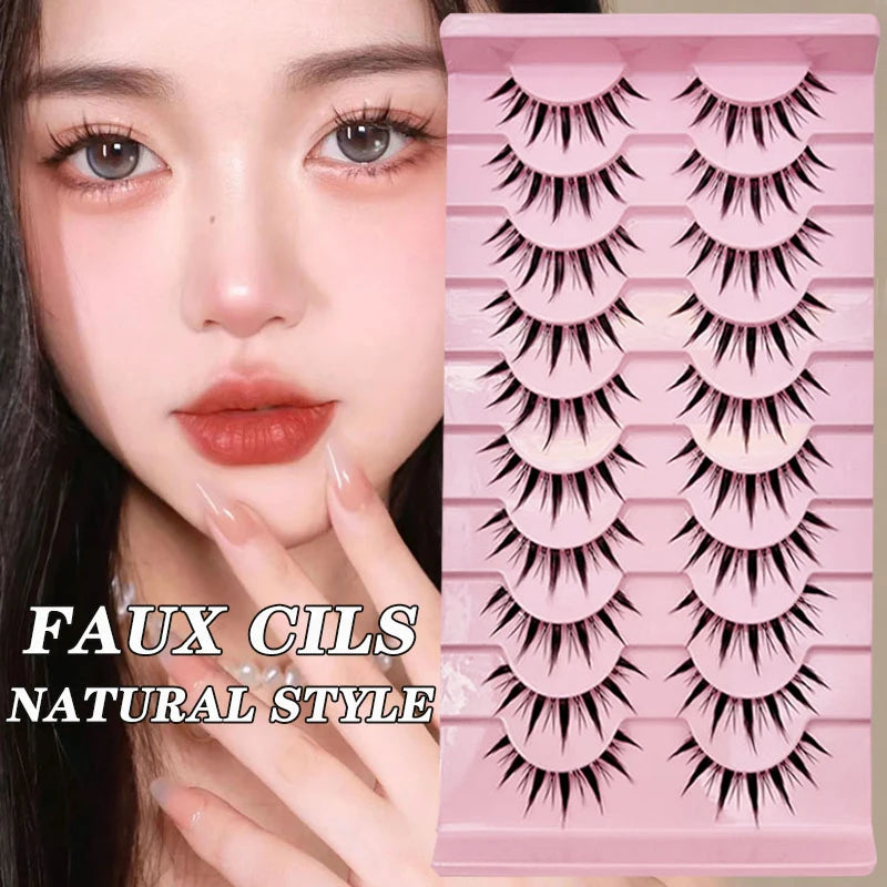 Manga Lashes 5/10 Pairs Natural Lashes False Eyelashes Little Devil Lashes Anime Lashes Full Strip Lashes Band Eyelashes Makeup