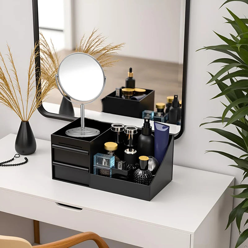 Men's Cologne Organizer Holder for Dresser Perfume Stand Bathroom Countertop with Drawers Clear Organizer for Scented Oils