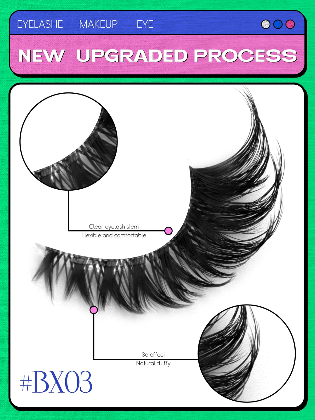 GROINNEYA Cat Eye Lashes Natural long Clear Band Lashes Natural Look Wispy Mink Eyelashes Strip Lashes Cat Eye Lashes