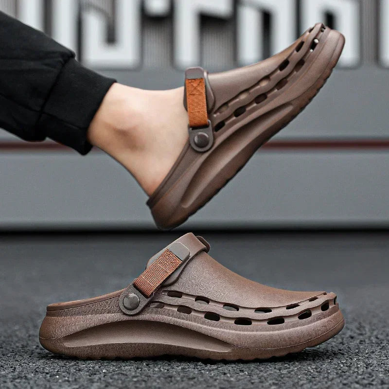 Solid Color Mens Sandals Fashion Trendy Lightweight Outdoor Travel Essentials Beach Shoes Casual Men’s Slippers