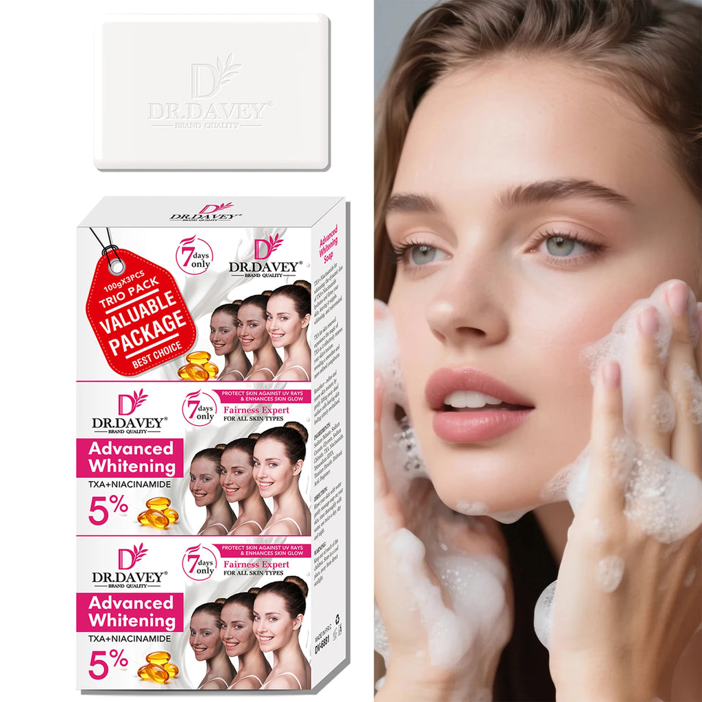 3pcs Advanced Whitening Soap Cleansing and moisturizing handmade soap for bathing, face washing, and skin moisturization