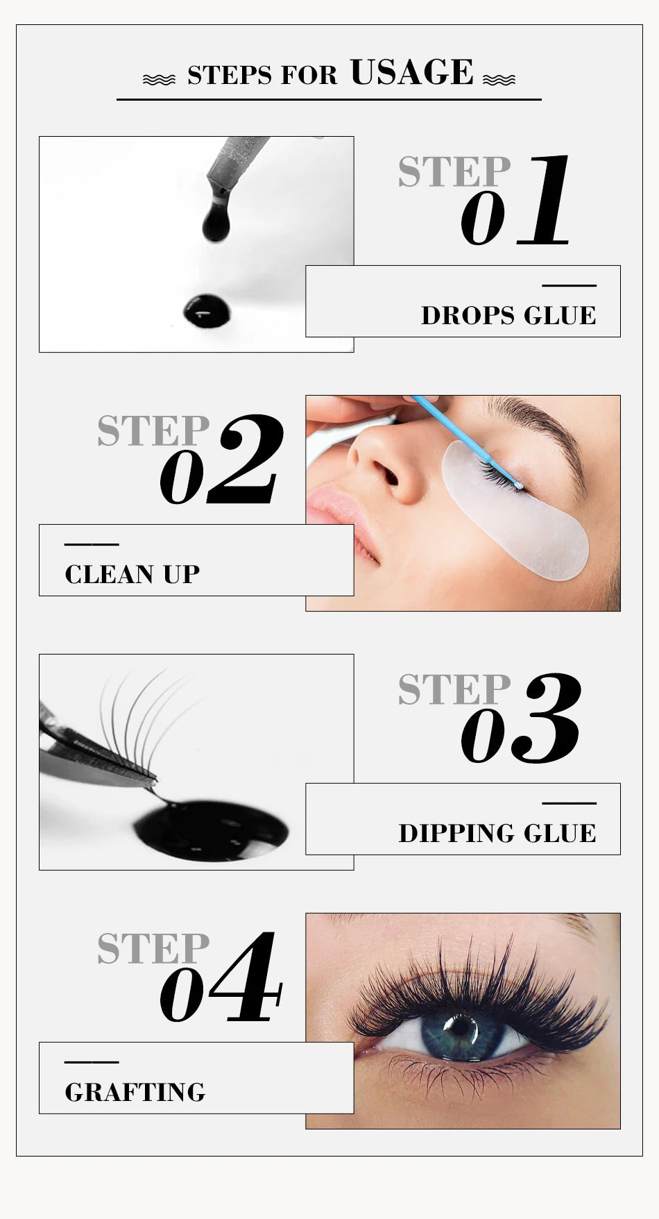 JOMAY Eyelash Glue Waterproof Lashes Extensions 0.3S-0.5S Adhesive Fast Drying Long Lasting Eye Glue Makeup Tools 5ML