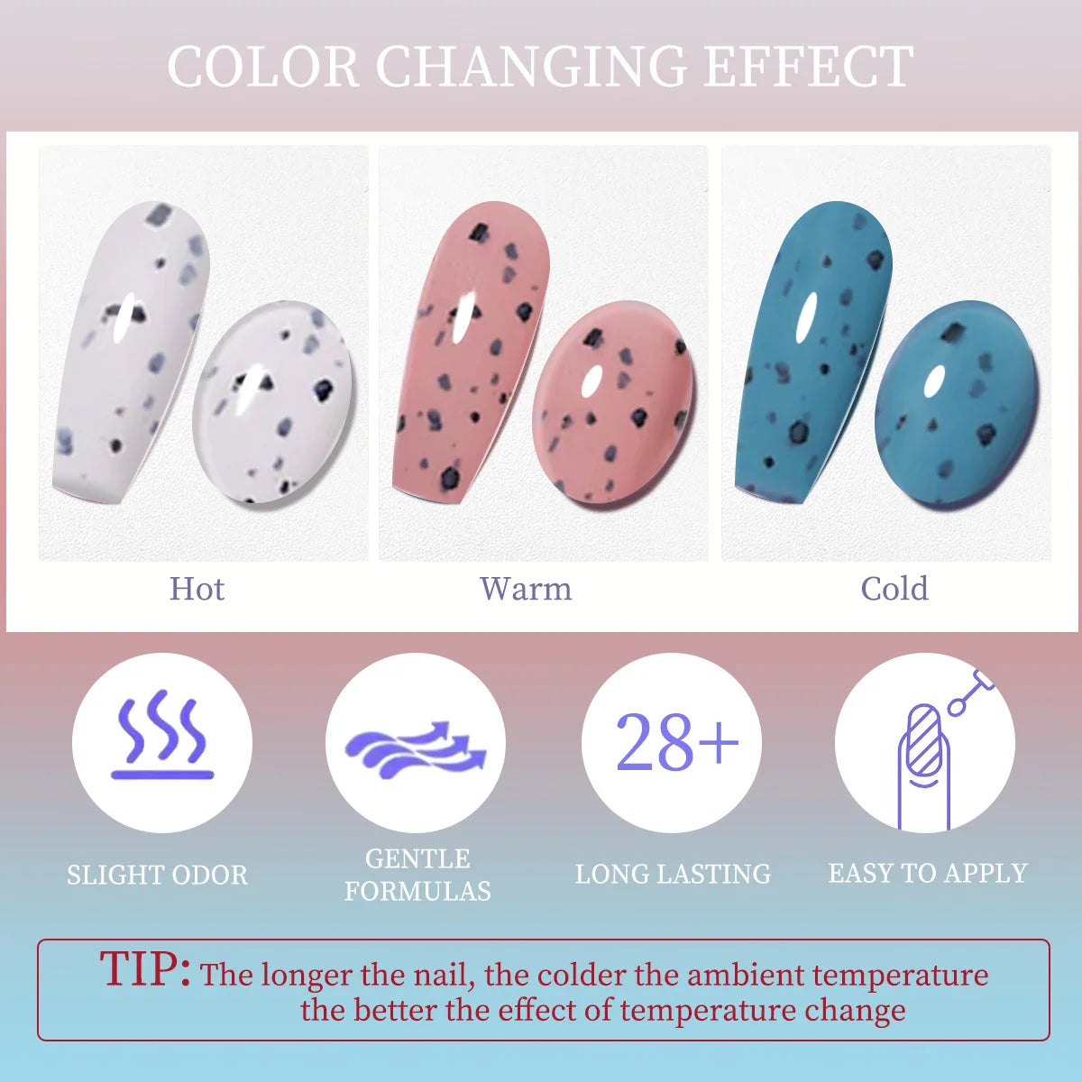 12-Piece Heat-Sensitive Nail Polish Set - Color-Changing, Glittery, Water-Absorbing Nail Polish for Hand and Nail Art, Long-Last