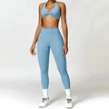 2PCS Yoga Set Nude Feeling Workout Sets Women Tracksuit Gym Push Up Fitness Running Workout Sportwear Sport Bra Leggings Suit