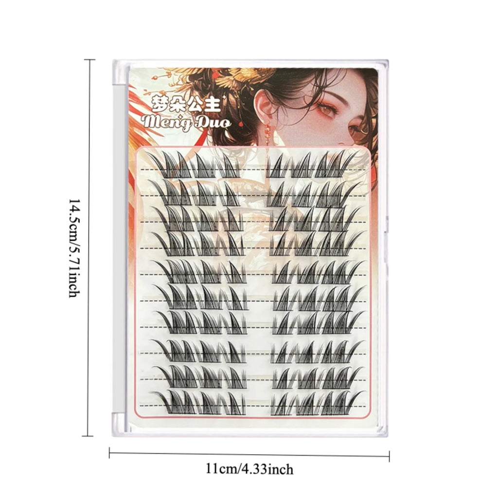 3D Manga Style False Eyelashes - Natural Sexy Voluminous Look, Ultra Thin Black Band, Sectional Strip Lashes for Daily