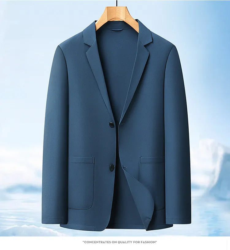 Men's suit - breathable pure color single-layer lightweight summer/autumn sun protection business-fit single-layer jacket