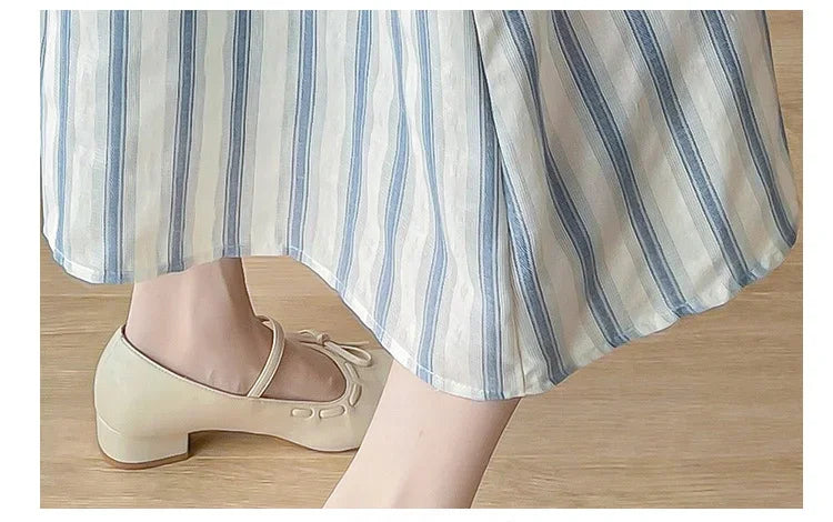 Maternity Clothes Spring Autumn Pregnancy Dresses Pregnant Women Lantern Sleeve High Waist V Neck  Clothing