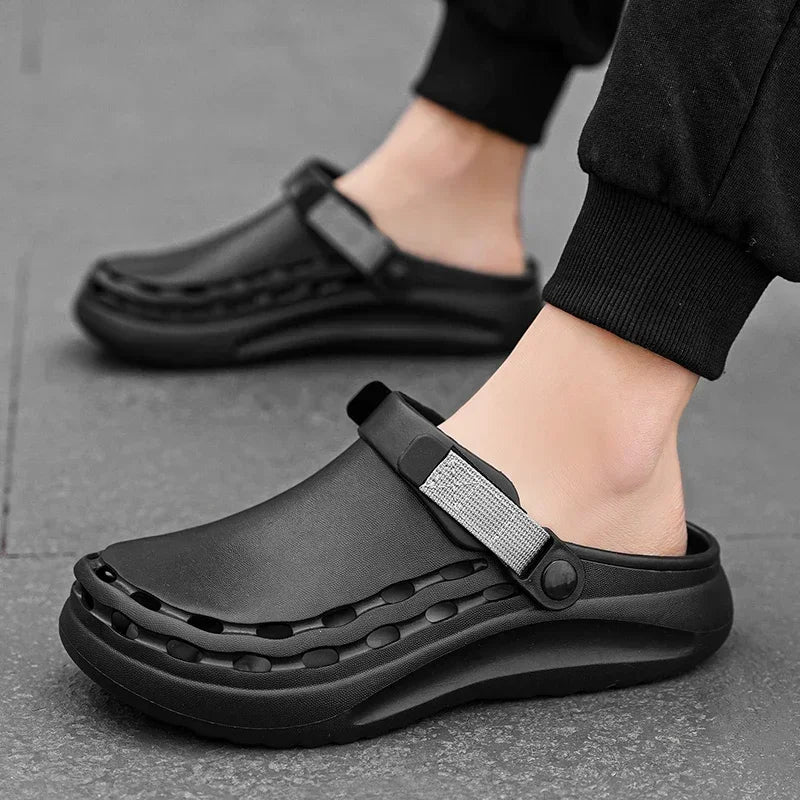 Solid Color Mens Sandals Fashion Trendy Lightweight Outdoor Travel Essentials Beach Shoes Casual Men’s Slippers