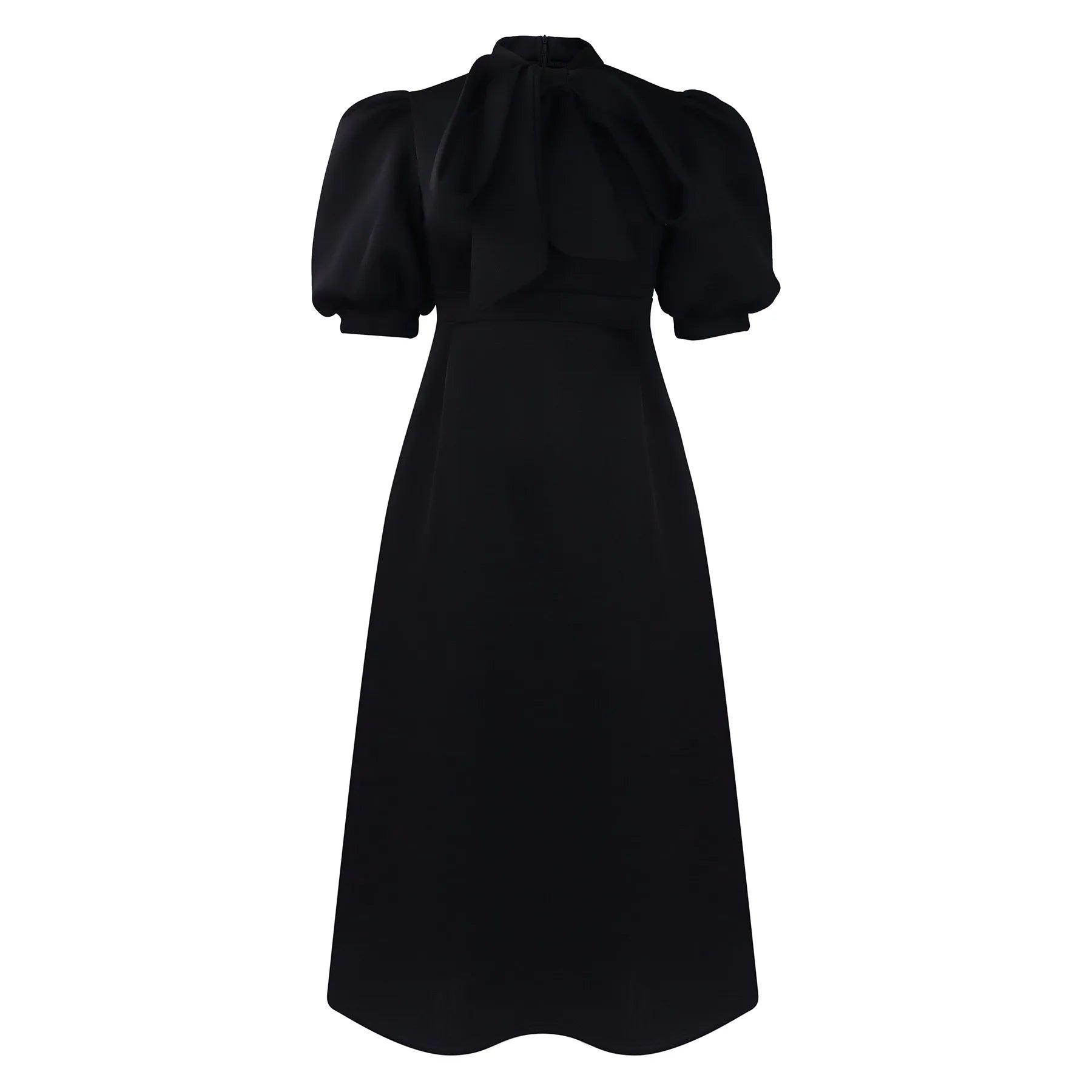 Elegant Party Dresses for Woman 2024 Luxury Bow Collar Short Sleeve High Waisted A Line Pleated Ankle Length Birthday Party Robe