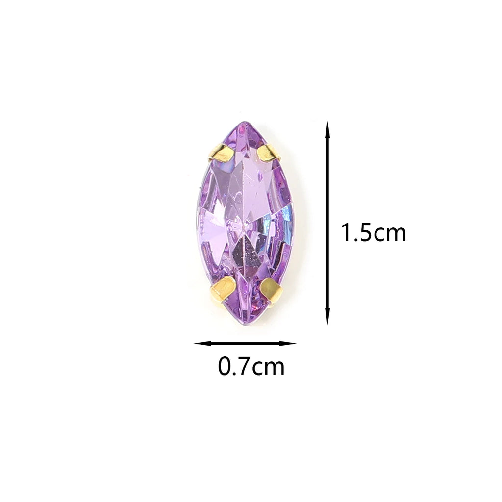 Horse Eye Flatback Reinestone Quality Sewing Crystal Flatback Rhinestones Sew On Stones Glass For Dresses Clothes DIY Jewelry