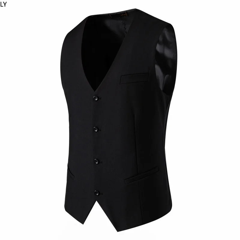 Mens Suit Vest Smart Casual Sleeveless Vest Single Breasted Solid Color Business Wedding Formal Suit Vests Spring Summer Autumn