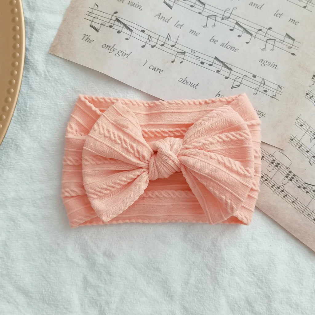Lovely Newborn Baby Headband For Girls Elastic Knit Children Turban Baby Bows Soft Nylon Kids Headwear Hair Accessories