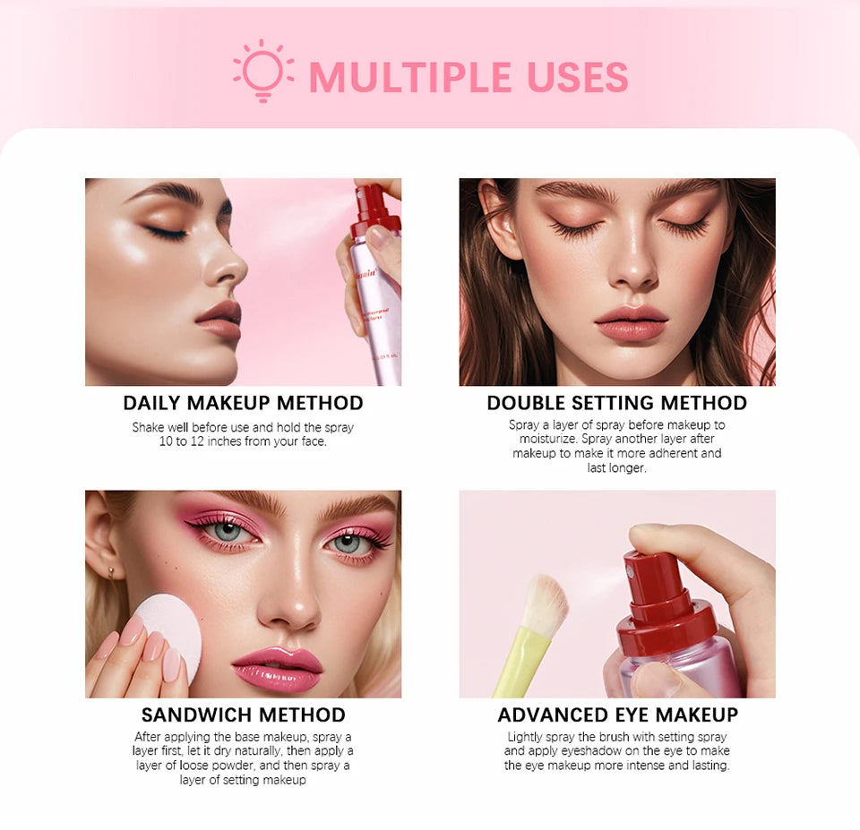 Setting Spray Lasting Waterproof Anti-Sweat Long-Lasting Oil Control Hold Makeup Fine Mattifying Setting Spray Cosmetics Face