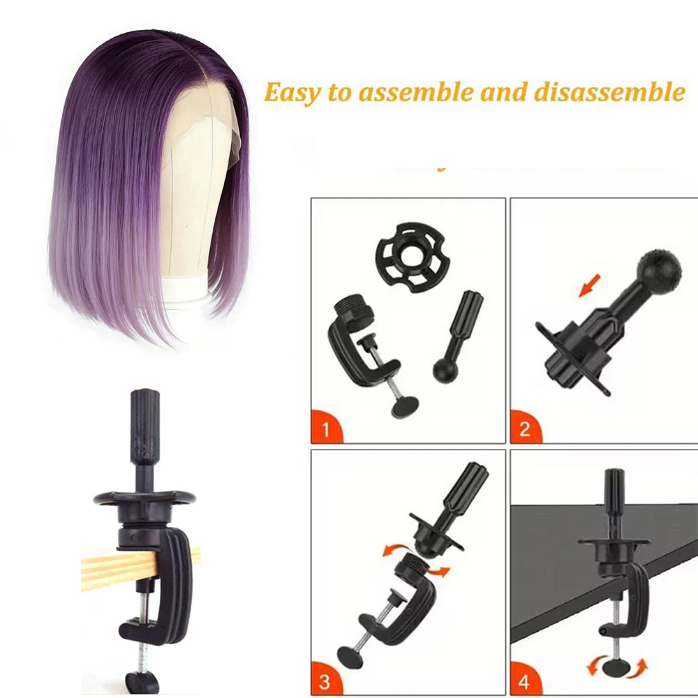 Wig Head Mannequin Head for Wigs, Wig Stand with Head for Hair Styling Practice Display Wigs Making Tripod Stand with T Pins Set
