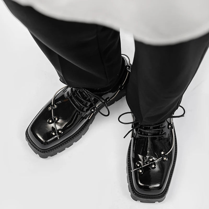 Brand New Black Brogue Shoes Men Classic Platform Oxford Dress Shoes Men Retro Patent Leather Footwear Low-Ankle Party Shoes