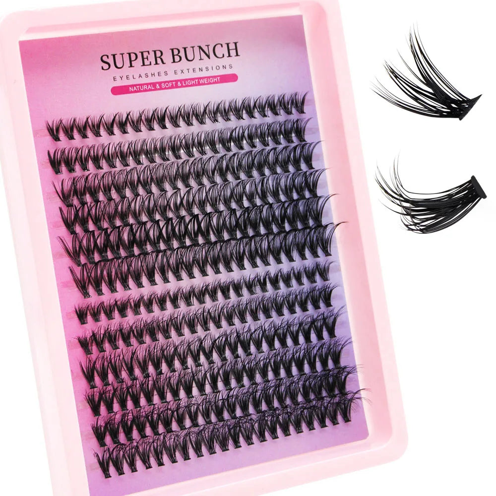 Whole sale Super Bunch New 3D/5D Effect Mix 240 Clusters Lashes 8-16mm Charm Style False Eyelashes Extension Russian Volume
