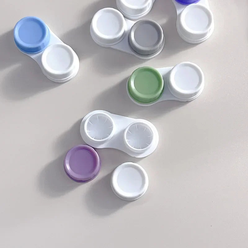 Colored Contact Lens Case Travel Kit Holder Lens Container Box 1 Pcs L+R for Eyes Contacts
