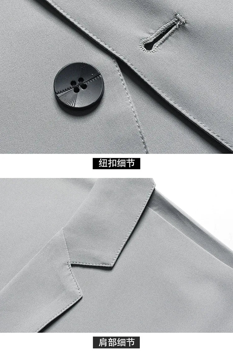 Men's suit - breathable pure color single-layer lightweight summer/autumn sun protection business-fit single-layer jacket
