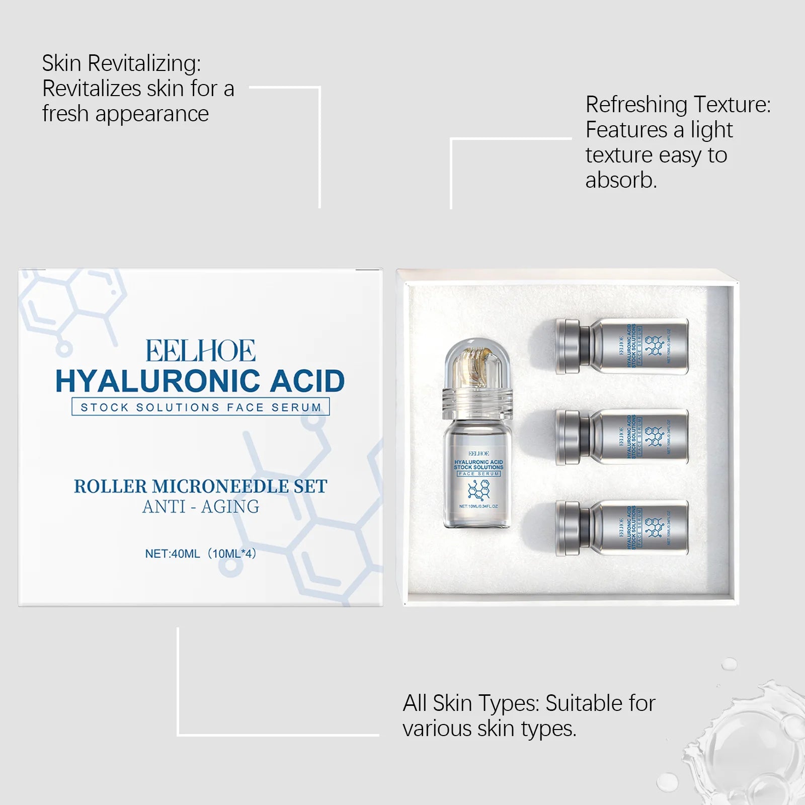 Skincare Roller Set - Refreshing Texture, Fast-Absorbing, Facial Moisturizing, Gentle Care for Smooth & Radiant Skin