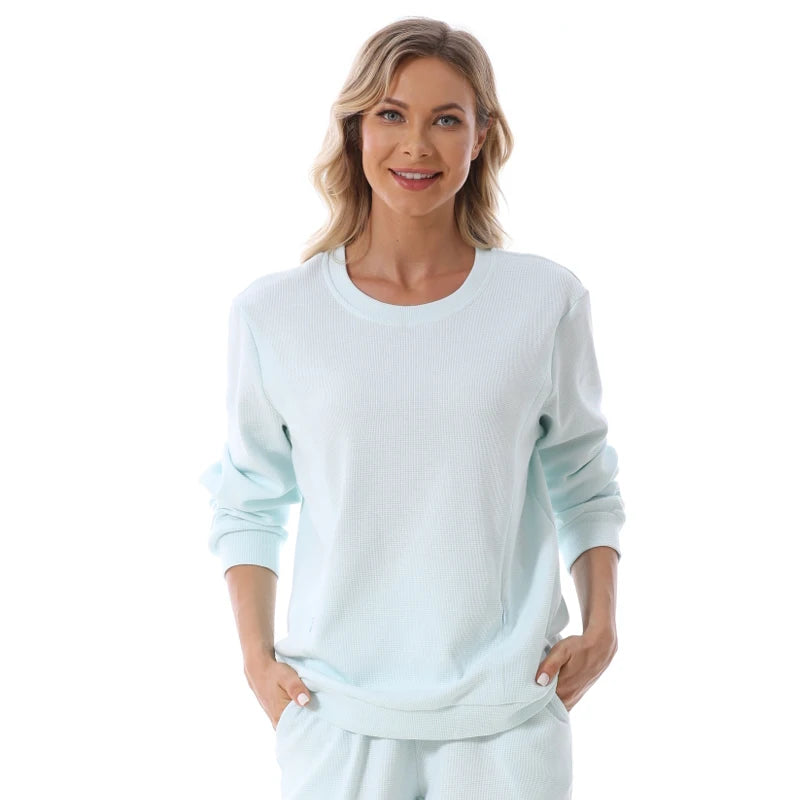 Maternity Clothes Sweatshirt Hoodies High Waist Lounge Pants Adjustable Waist Pregnant Trousers Postpartum Breastfeeding Clothes