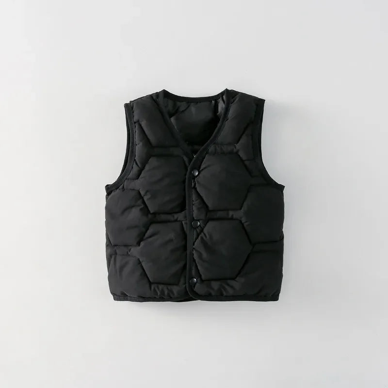 New Winter Baby Boys Girls Vest Cotton Padded Sleeveless Coats Jackets Children Warm Solid Vest Kids Autumn Top Clothe Outfits