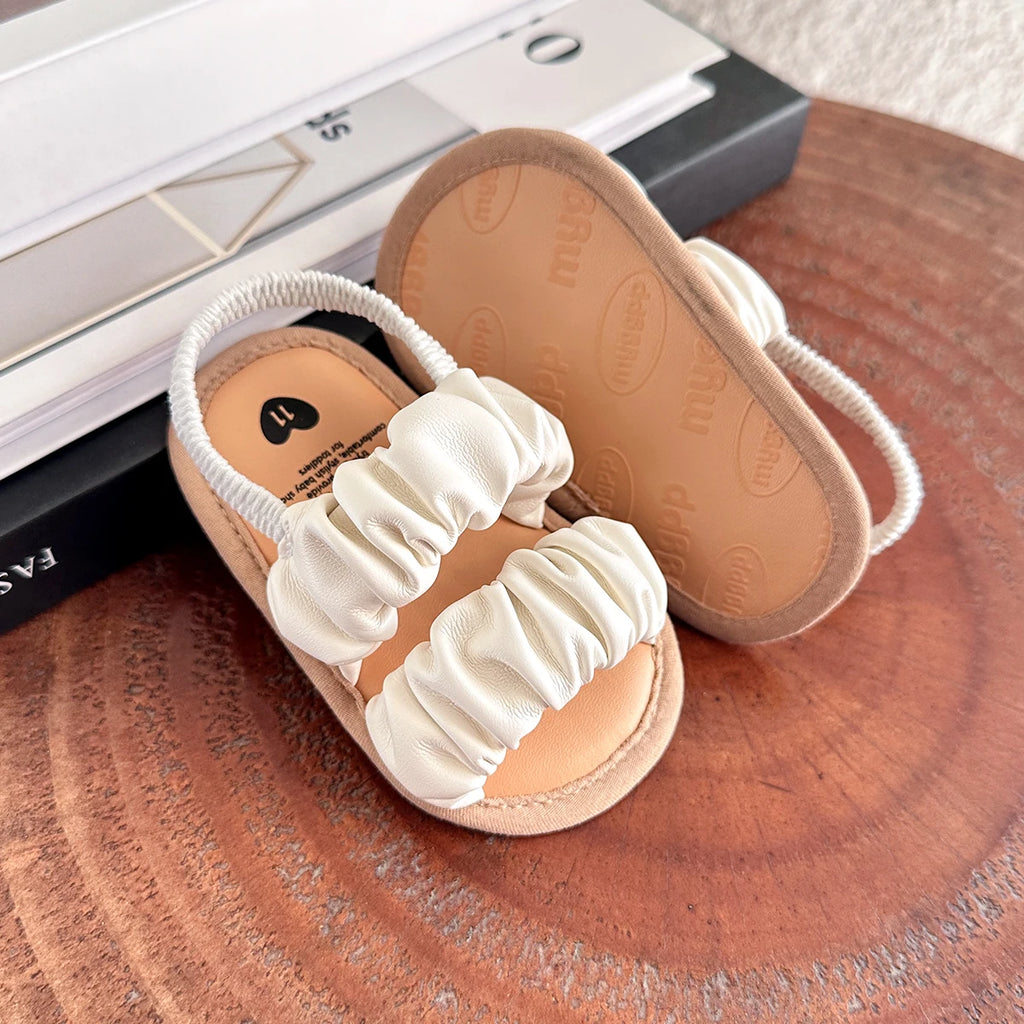 Baby Boys Girls Sandals Soft Sole Summer Infant Wedding Dress Flat Shoes Beach Sandal Newborn Crib Shoes First Walkers