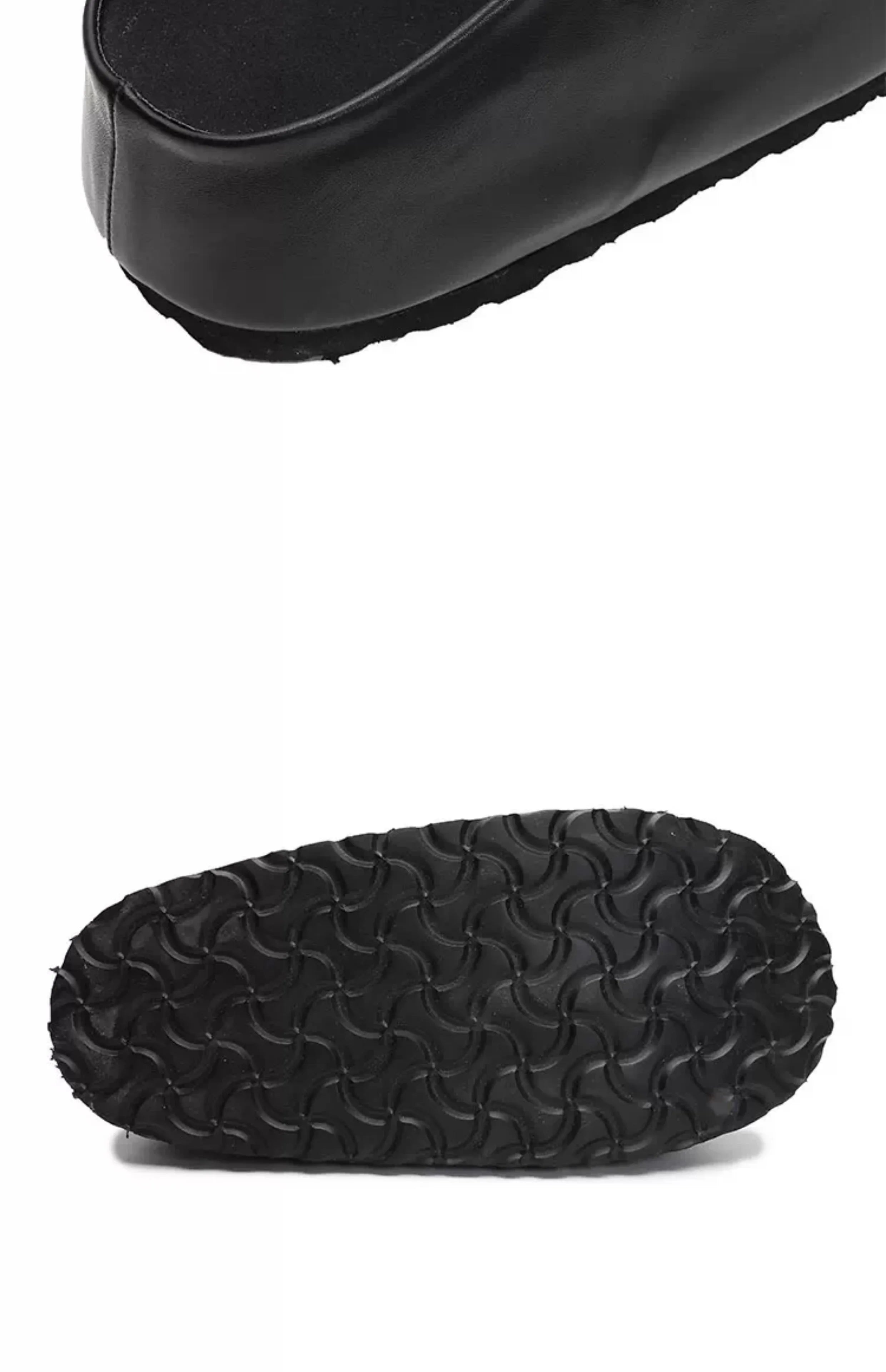 Black Boken leather shoes for men's thick soled design slippers summer new big toe mules shoes outdoor