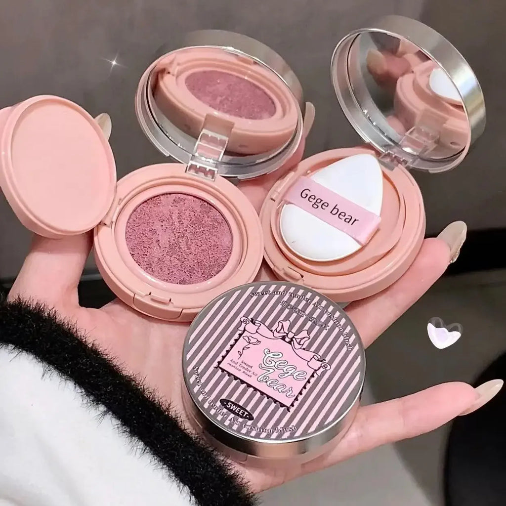 Cute Liquid Blusher Air Cushion Nude Natural Face Brighten Apricot Peach Tint Blush Shading Rouge Rubor Korean Makeup Cosmetics