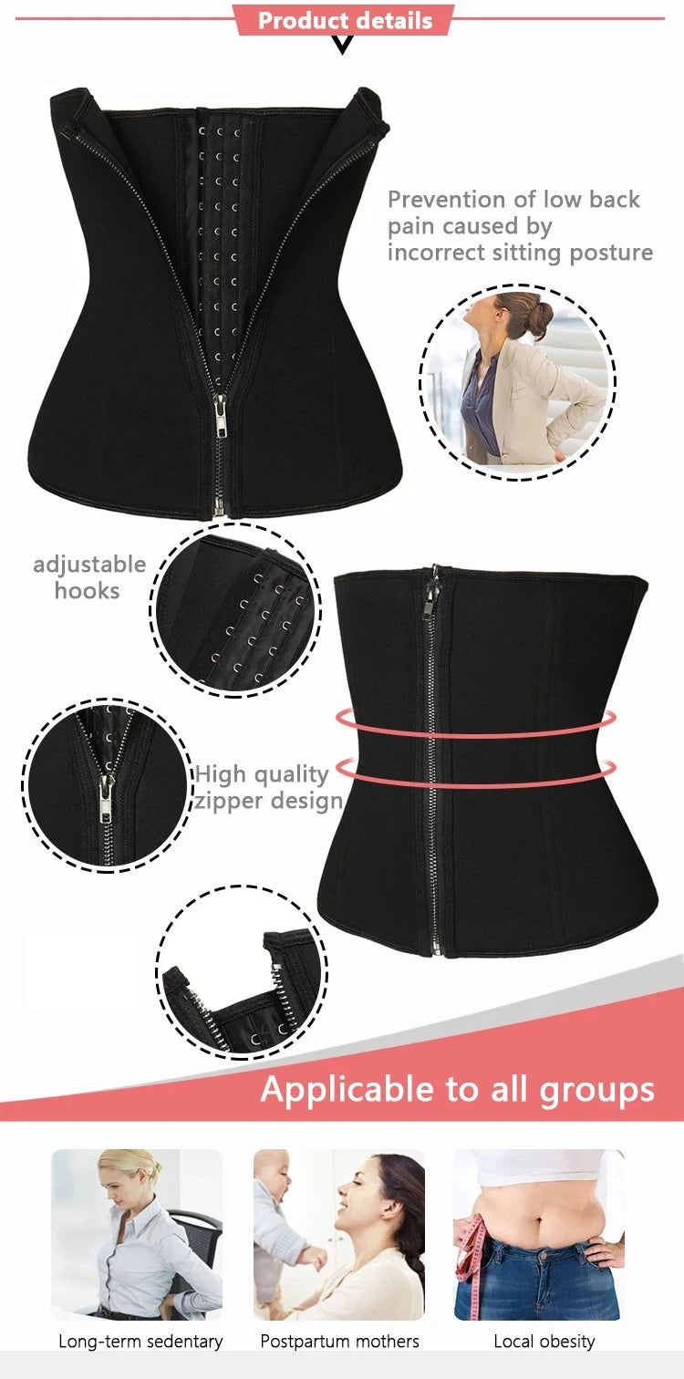 Waist Trainer for Women Corset Belly Cincher Tummy Control Bustier Shapewear Slimming Body Shaper Fitness Workout Girdles Belts