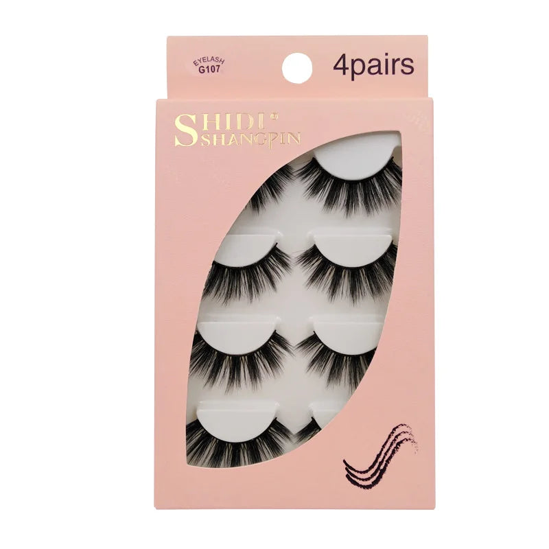 YSDO 3/4 Pairs Eyelashes Natural Long 3d Mink Lashes Faux Cils Hand Made Mink Eyelashes Strip Makeup False Lashes Volume Cilios