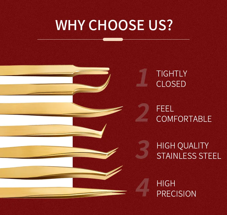 Eyelashes Tweezers Stainless Steel For Lashes Extension Makeup Tools Nail Art Accessories Rhinestone Picker Tools