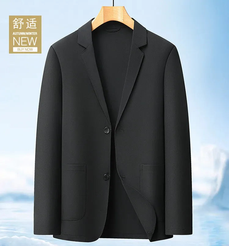 Men's suit - breathable pure color single-layer lightweight summer/autumn sun protection business-fit single-layer jacket