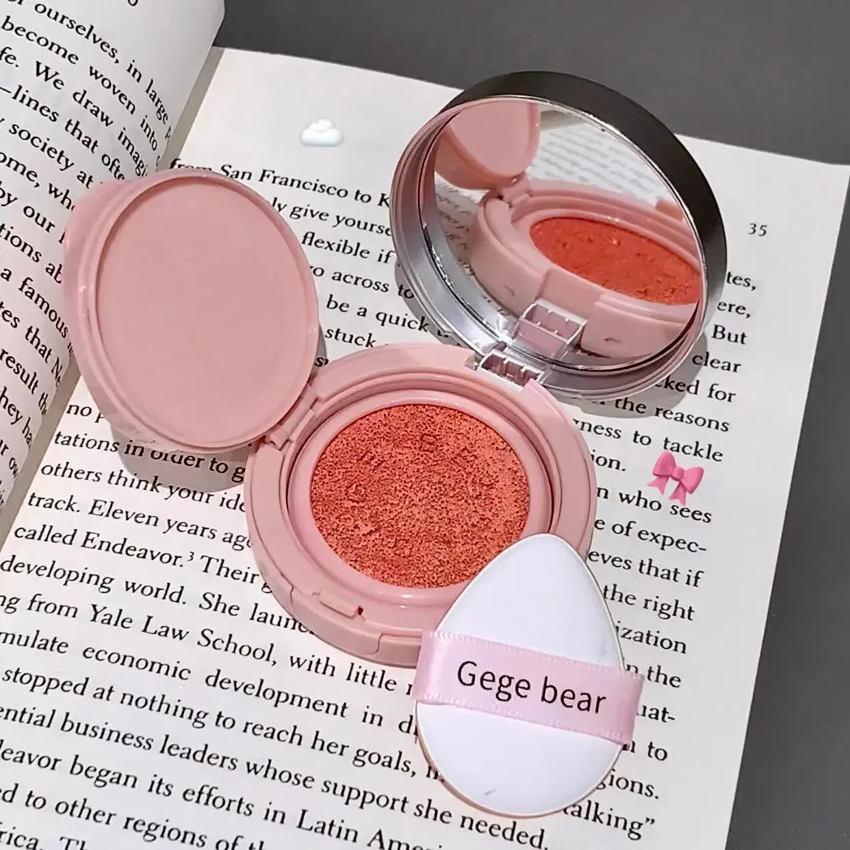 Cute Liquid Blusher Air Cushion Nude Natural Face Brighten Apricot Peach Tint Blush Shading Rouge Rubor Korean Makeup Cosmetics