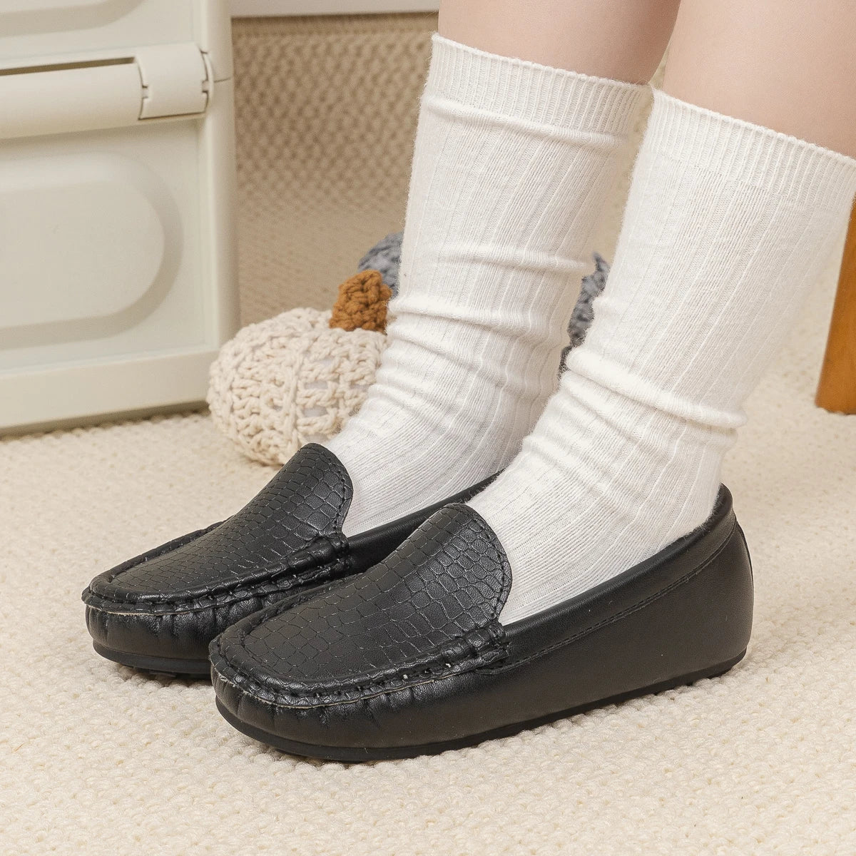 Toddler Boys' Loafers Stone Pattern Slip-On Dress Shoes Kids Comfortable Formal Performance Footwear